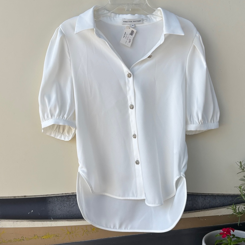 English Factory White Button-Down Shirt